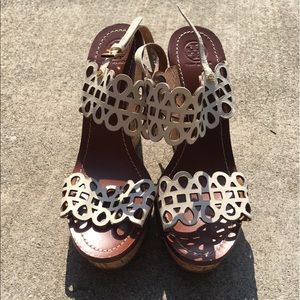 Tory Burch white Wedges - worn once